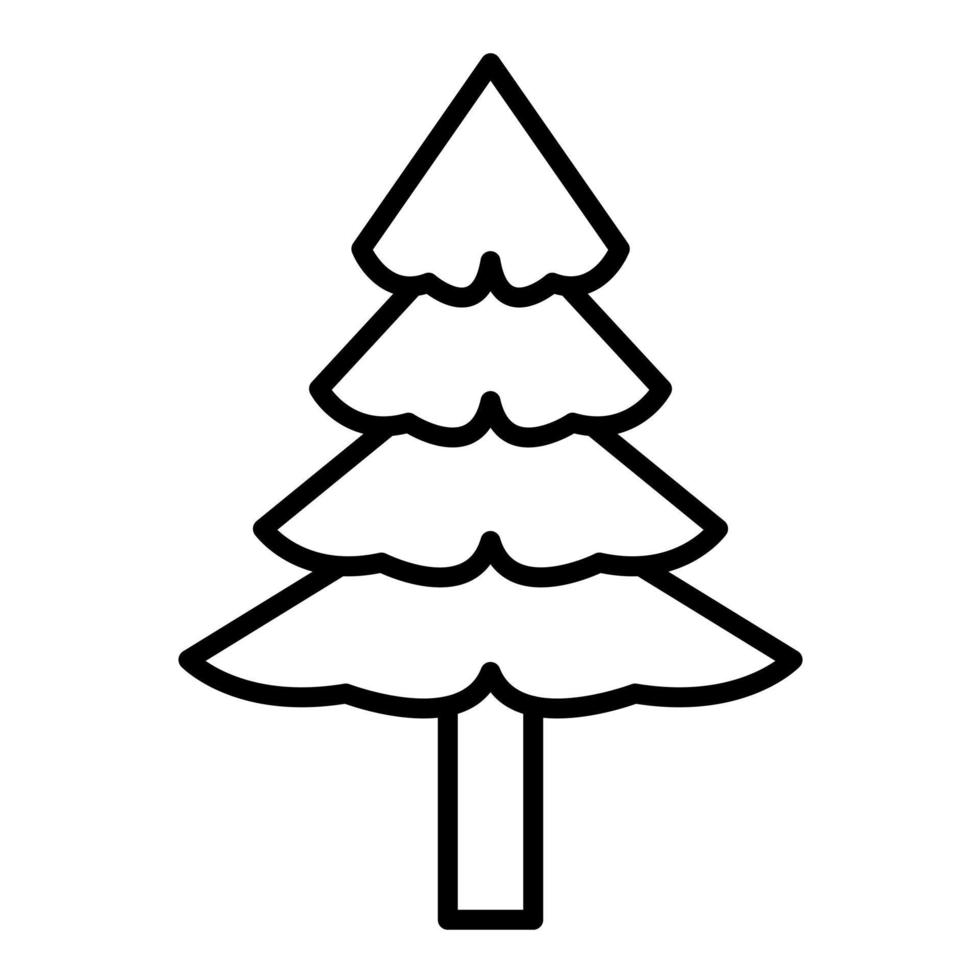 Pine Tree Line Icon vector