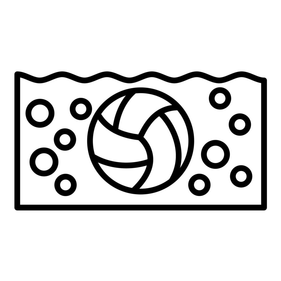 icono de línea de waterpolo vector