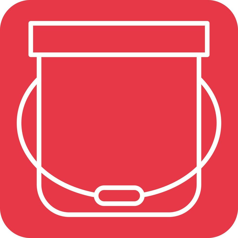 Bucket Line Round Corner Background Icons vector