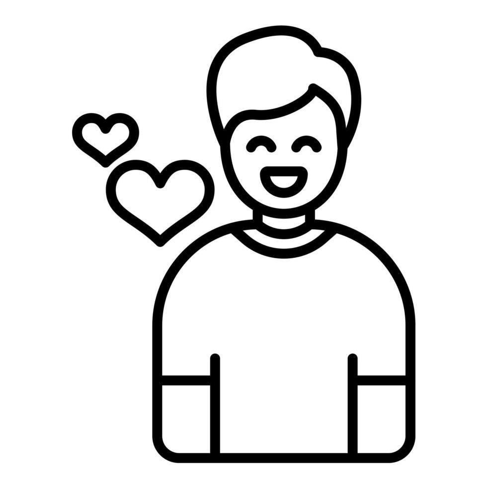 Happy Man Line Icon vector