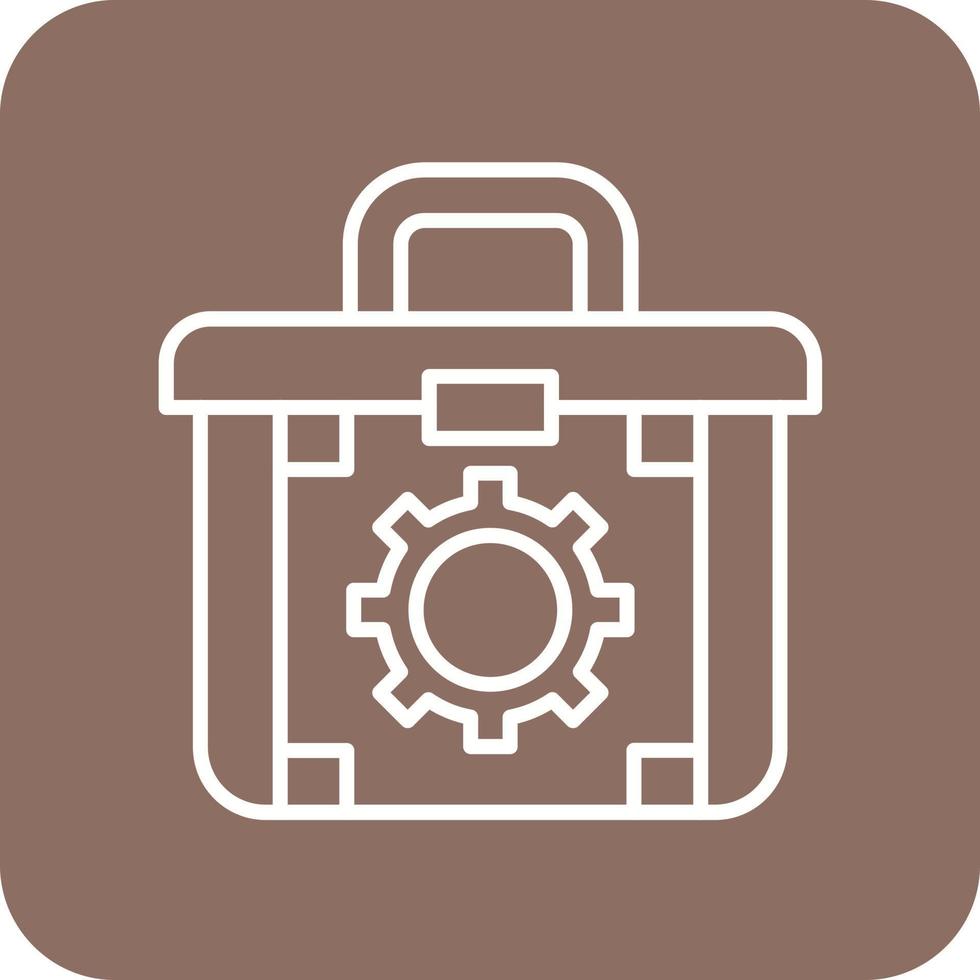 Toolbox Line Round Corner Background Icons vector