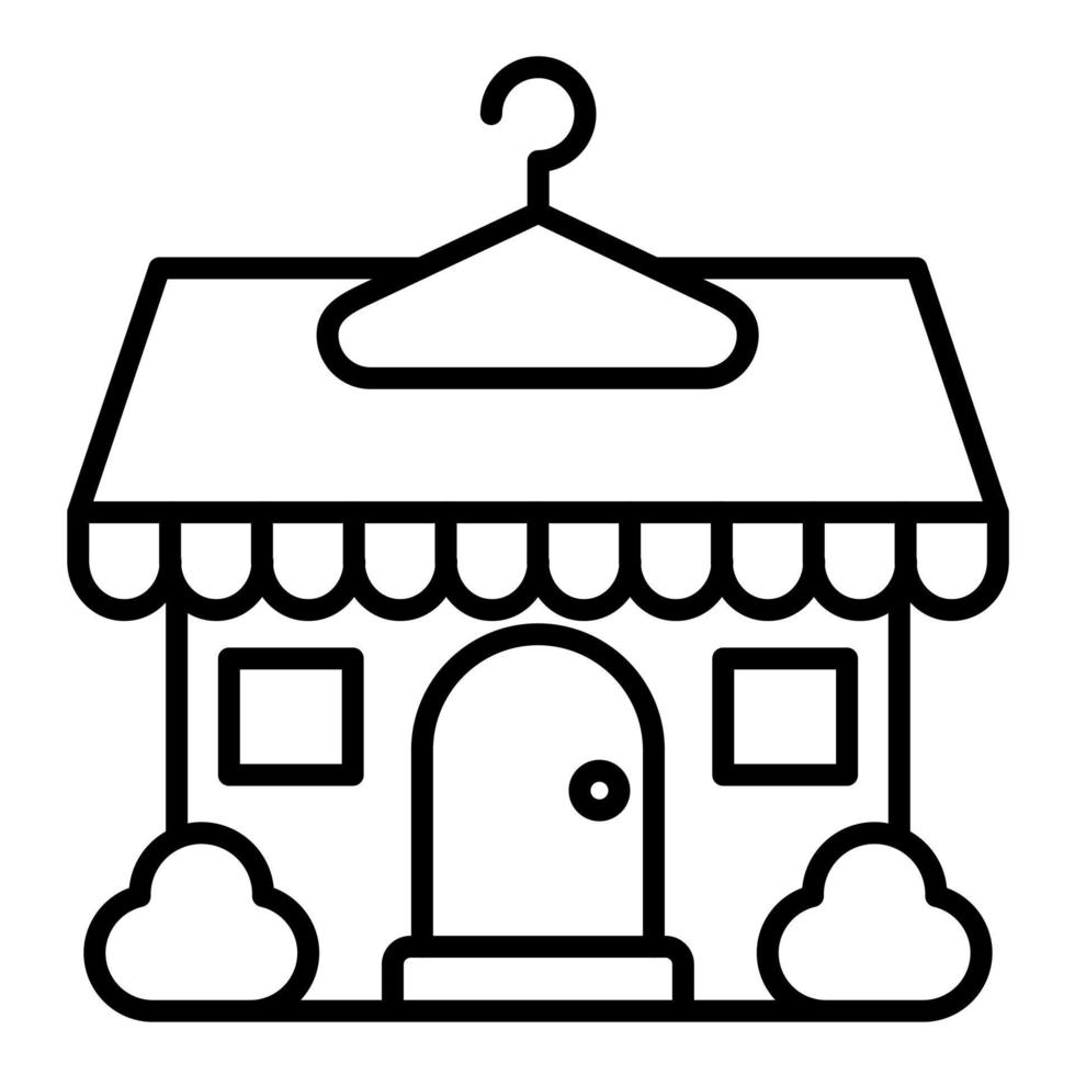 icono de línea de tienda de segunda mano vector