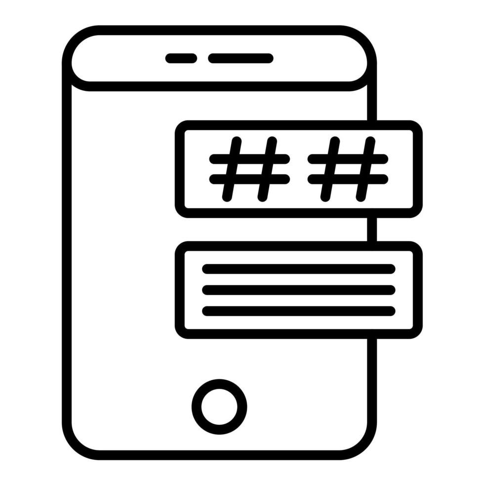 Hashtag Line Icon vector