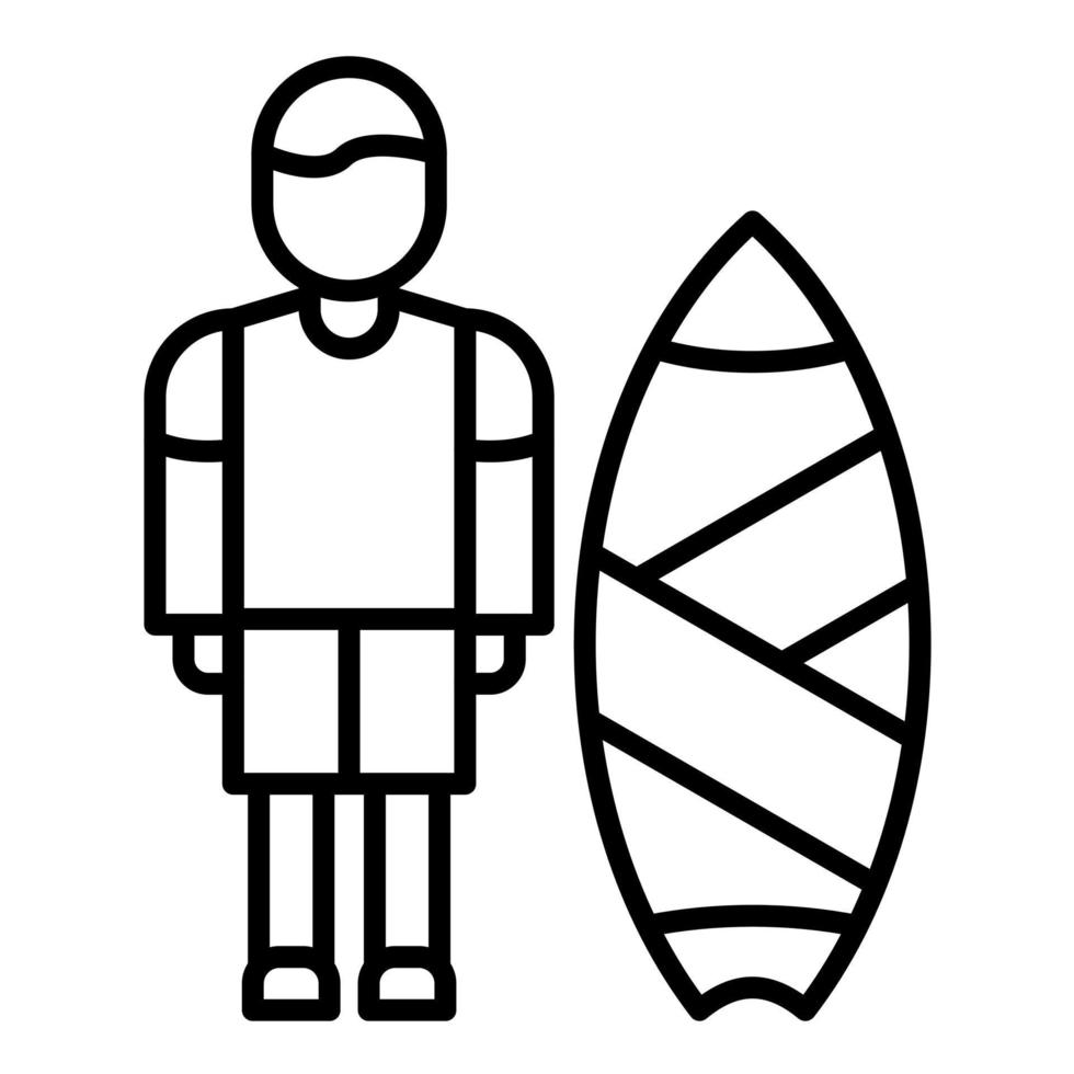 Skurfing Line Icon vector