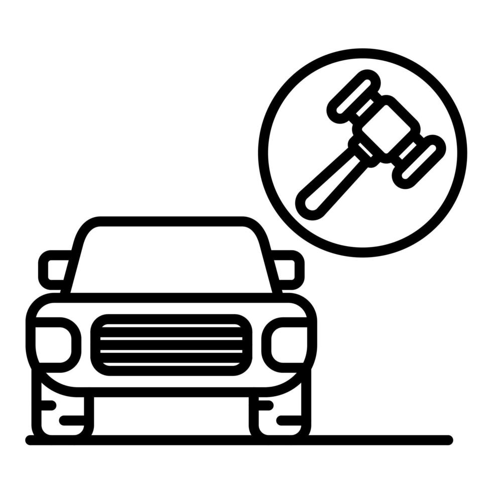 Car Auction Line Icon vector
