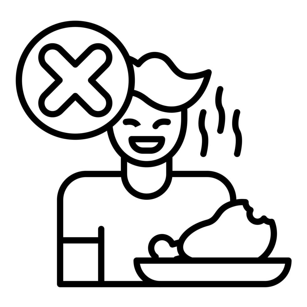 No Appetite Line Icon vector