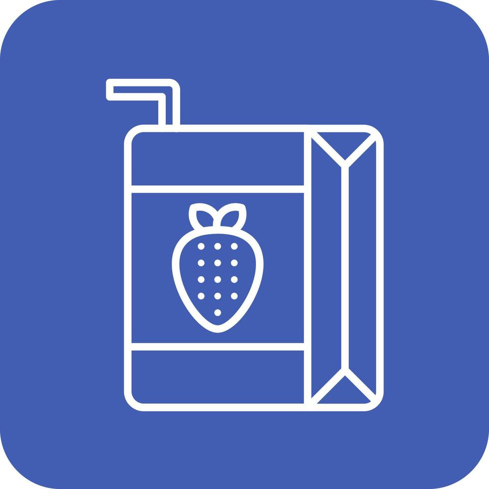 Juice Box Line Round Corner Background Icons vector