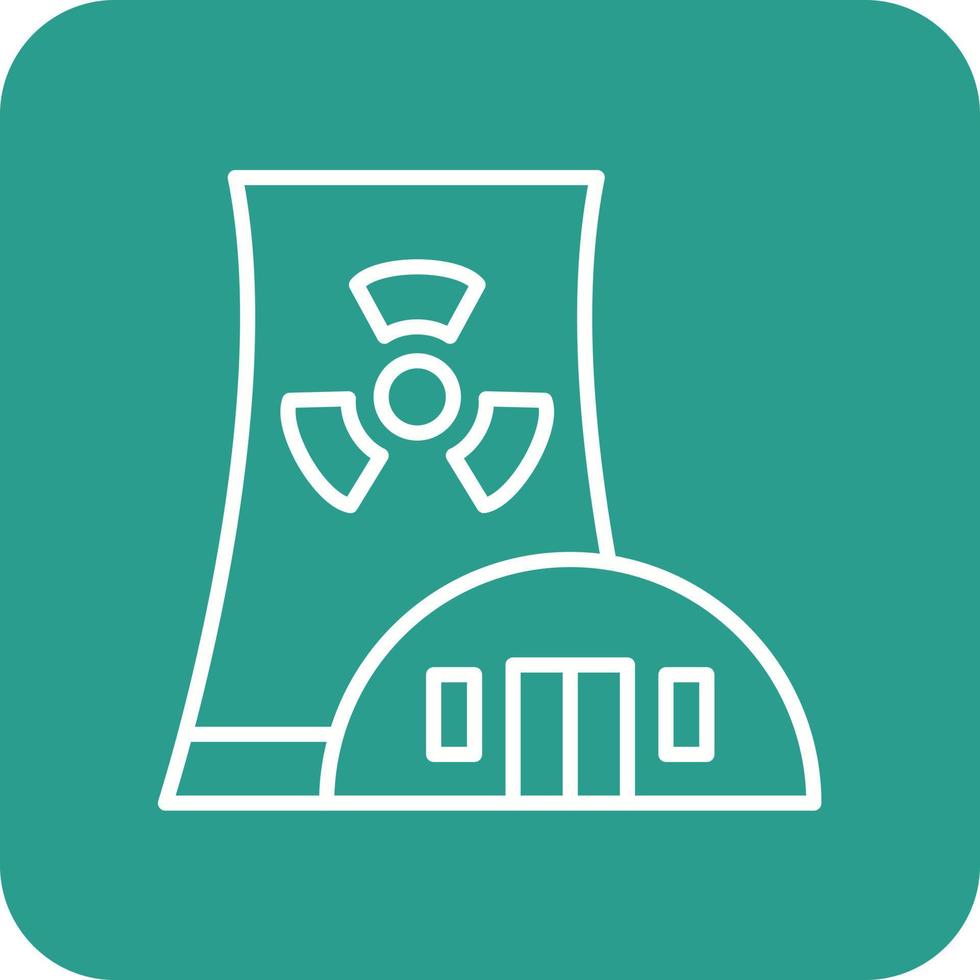 Nuclear Line Round Corner Background Icons vector