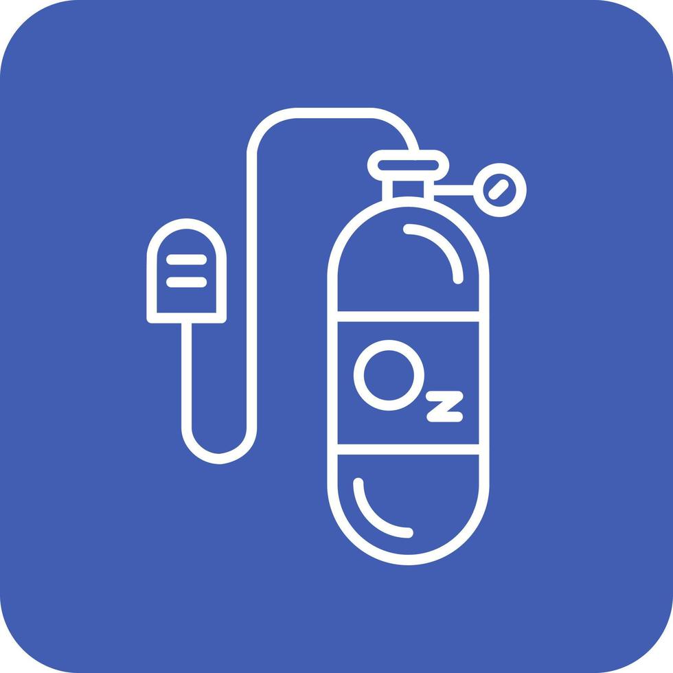 Oxygen Mask Line Round Corner Background Icons vector