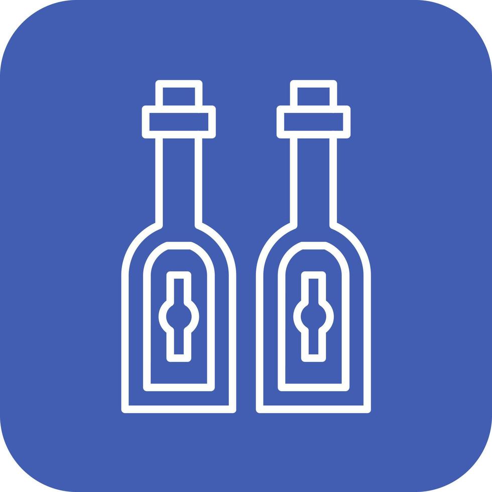 iconos de fondo de esquina redonda de línea de botella vector