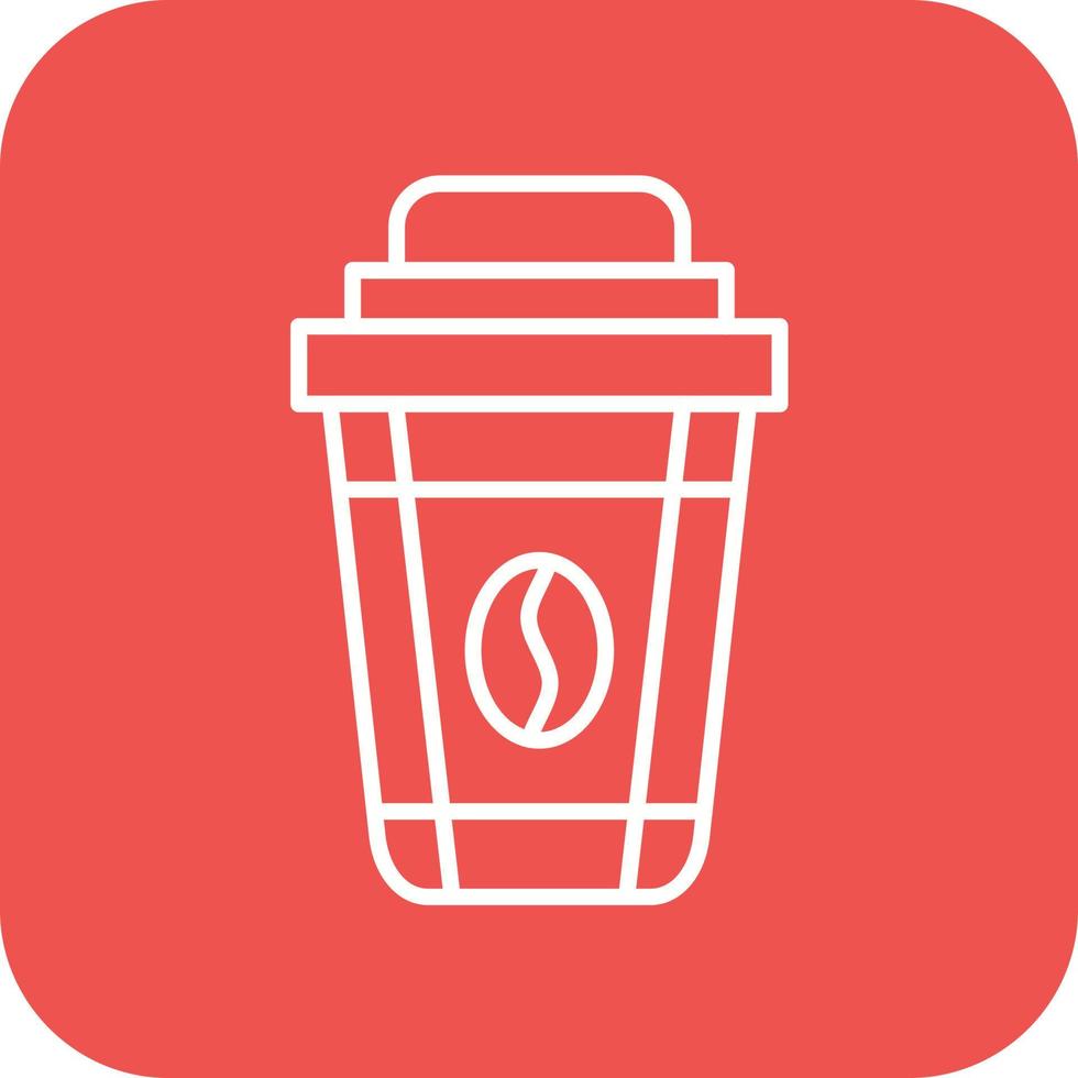 Coffee Cup Line Round Corner Background Icons vector