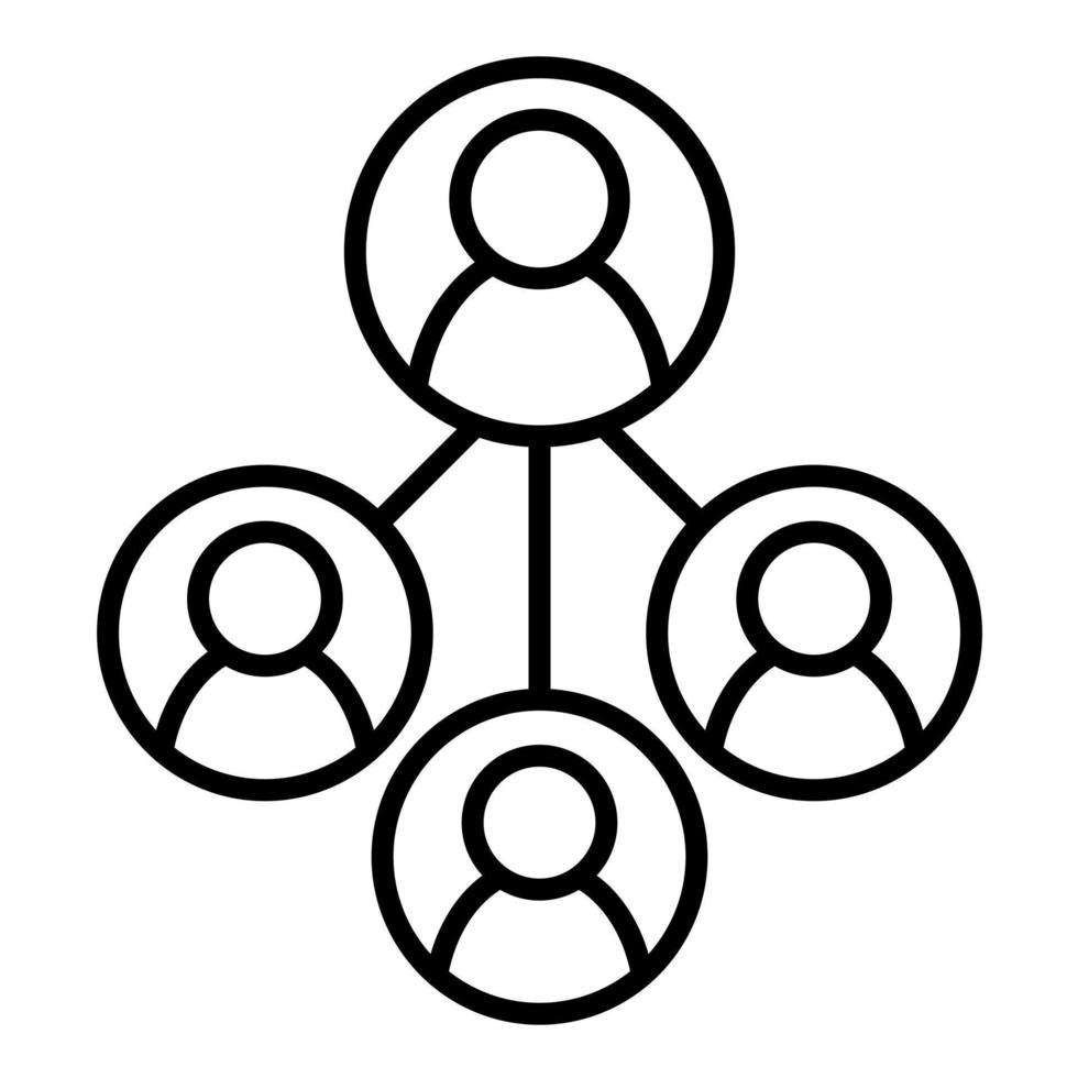 Delegation Of Work Line Icon vector