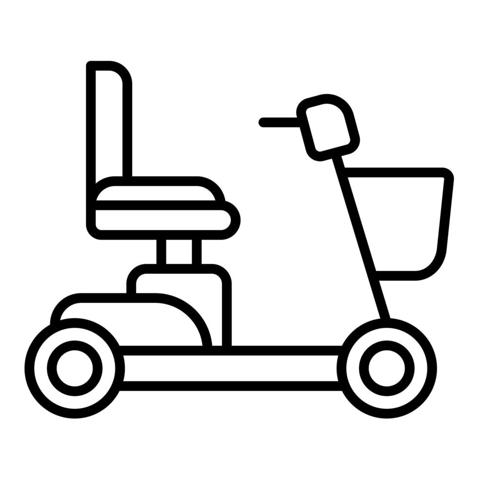 icono de línea de scooter de movilidad vector