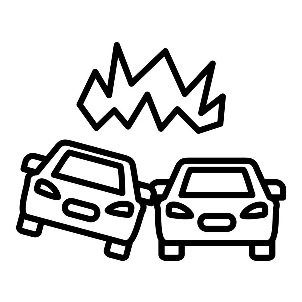 Collision Line Icon vector