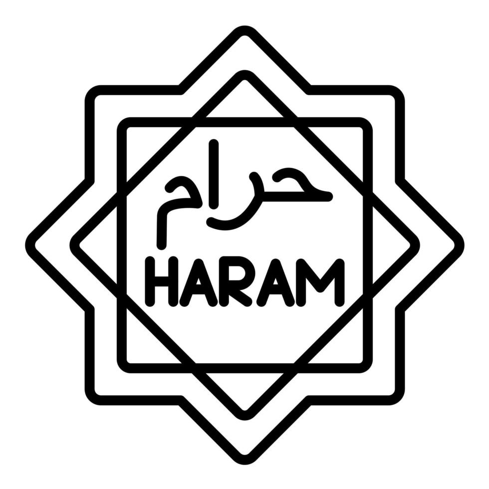 icono de línea haram vector