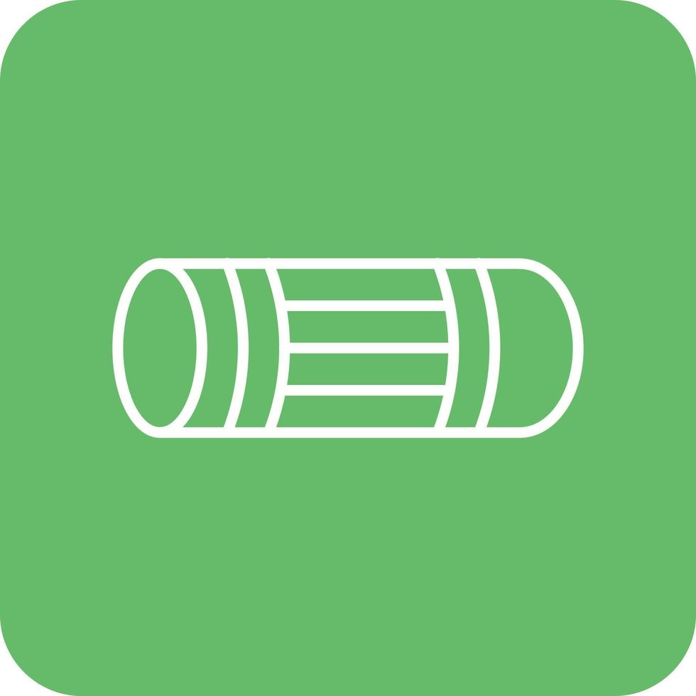 Foam Roller Line Round Corner Background Icons vector