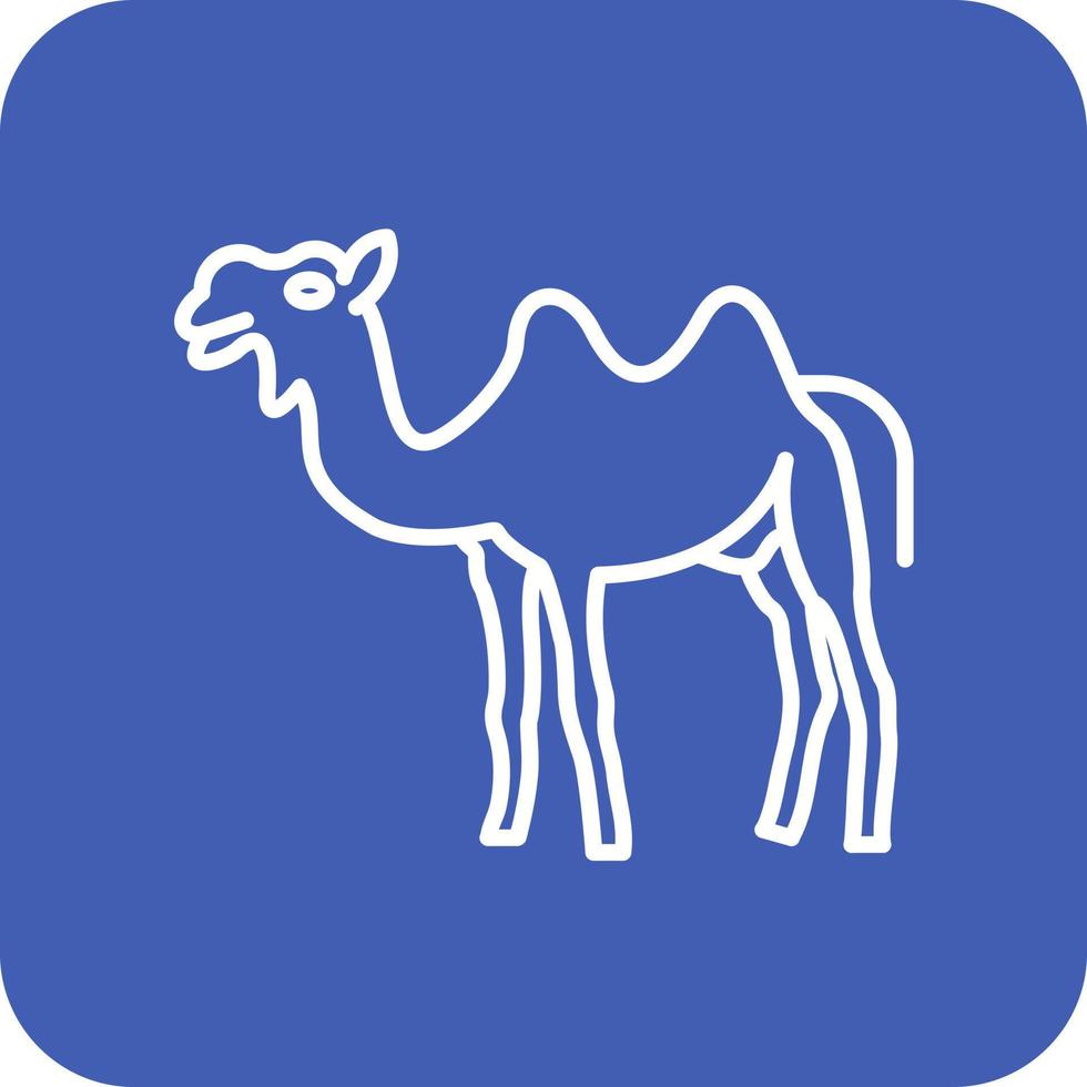 Camel Line Round Corner Background Icons vector