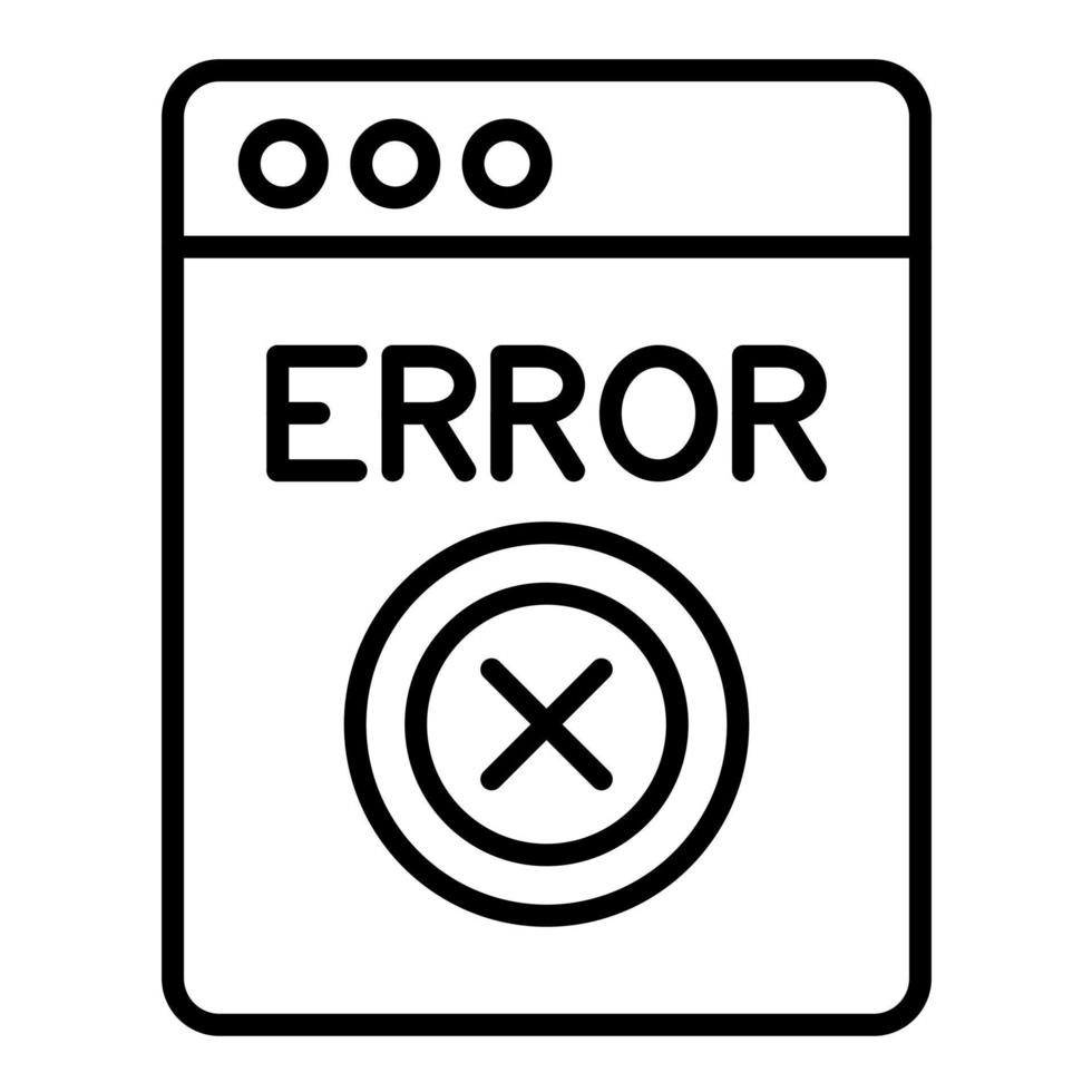 icono de línea de error vector