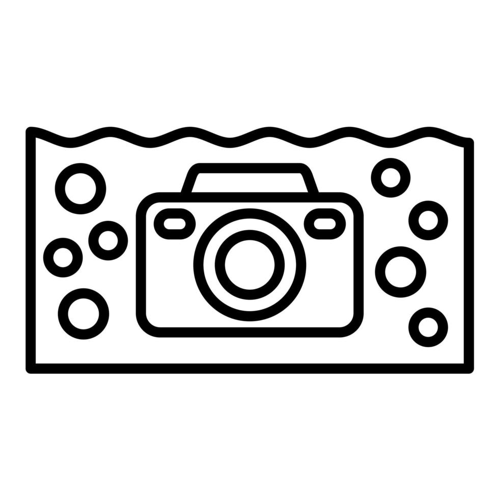 icono de línea de fotografía submarina vector