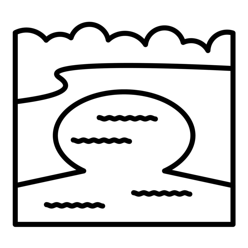 Bay Landscape Line Icon vector