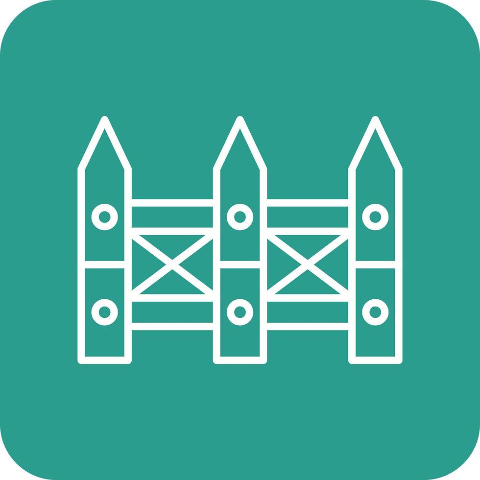 Fence Line Round Corner Background Icons vector