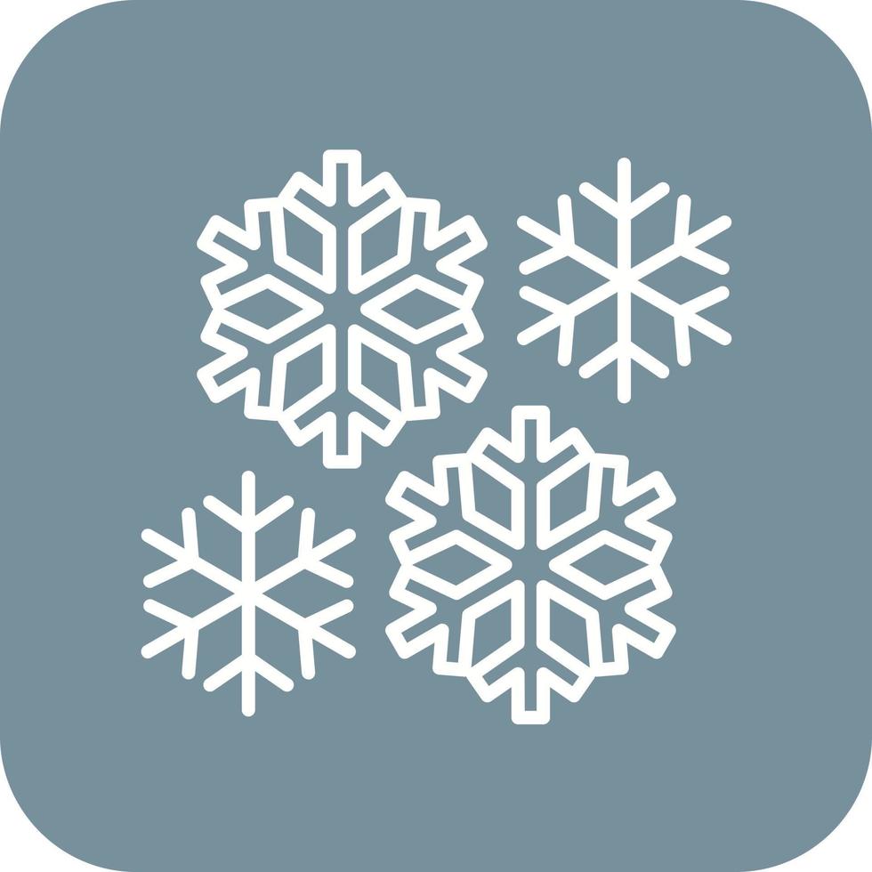 Snowflake Line Round Corner Background Icons vector