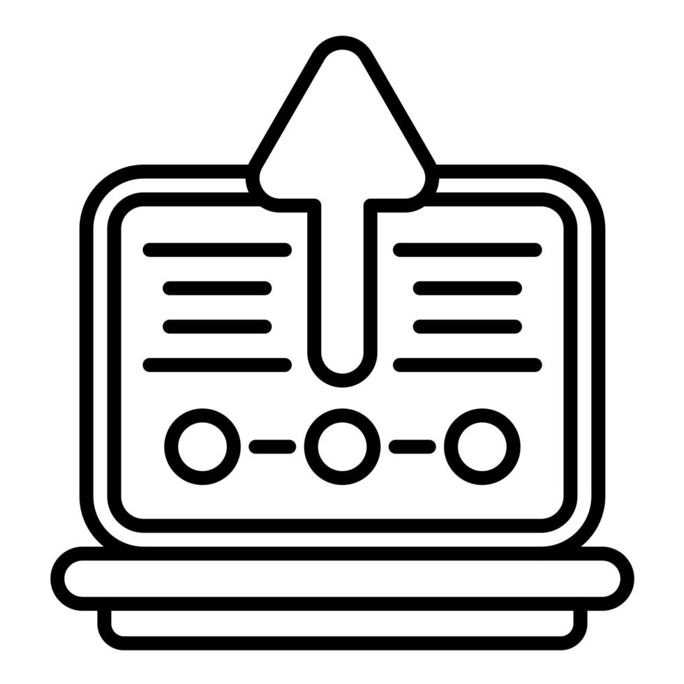 Upgrade Laptop Line Icon vector