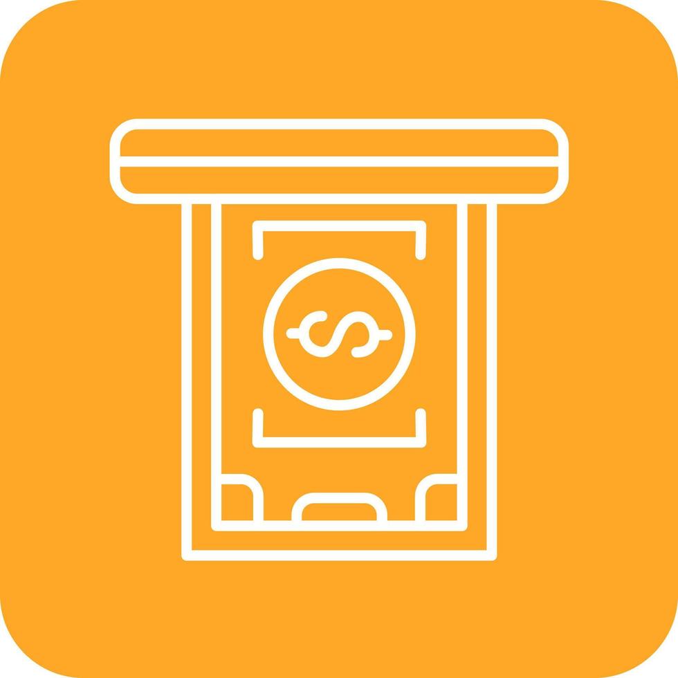 Cash Withdrawal Line Round Corner Background Icons vector