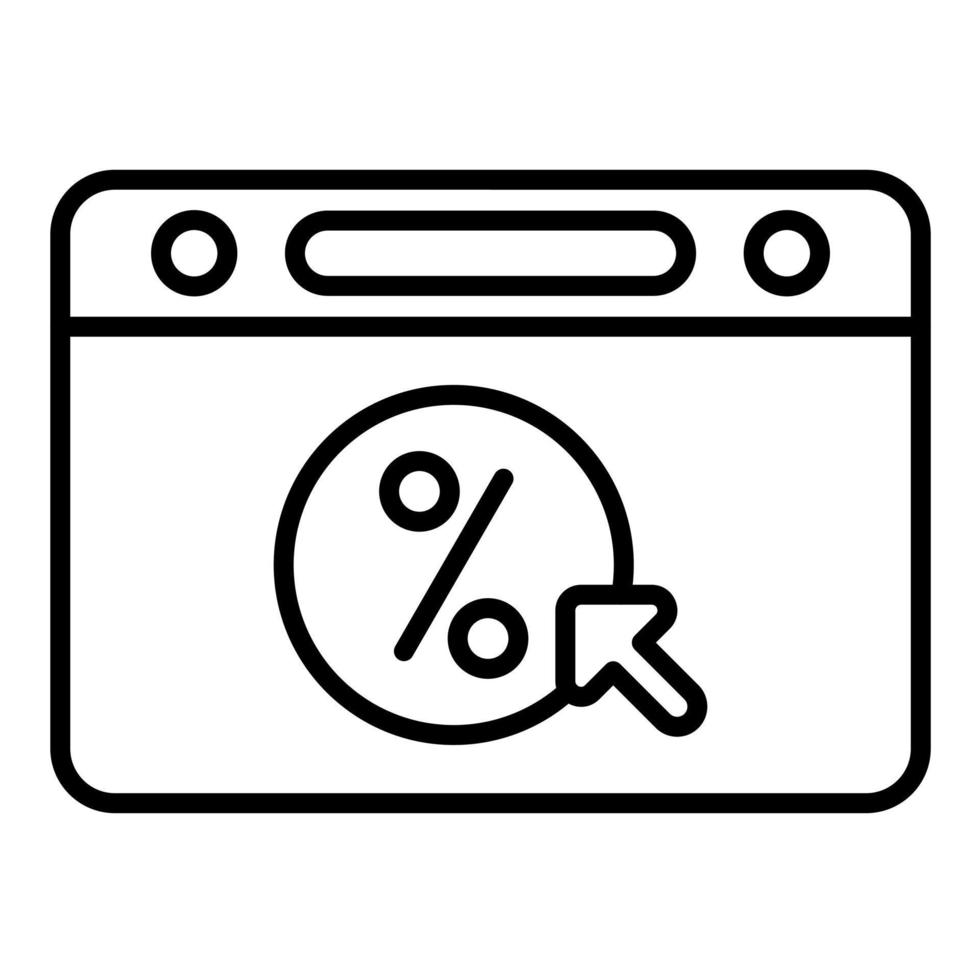 Click Through Rate Line Icon vector