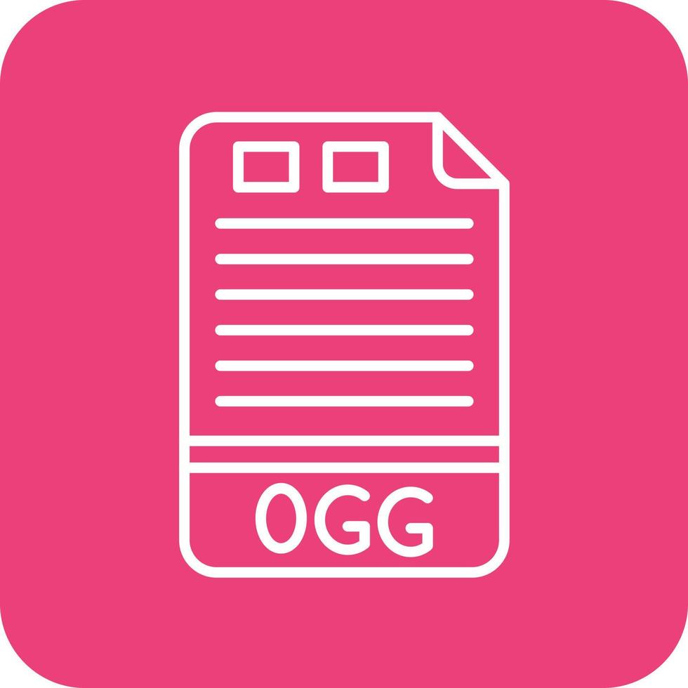 OGG Line Round Corner Background Icons vector