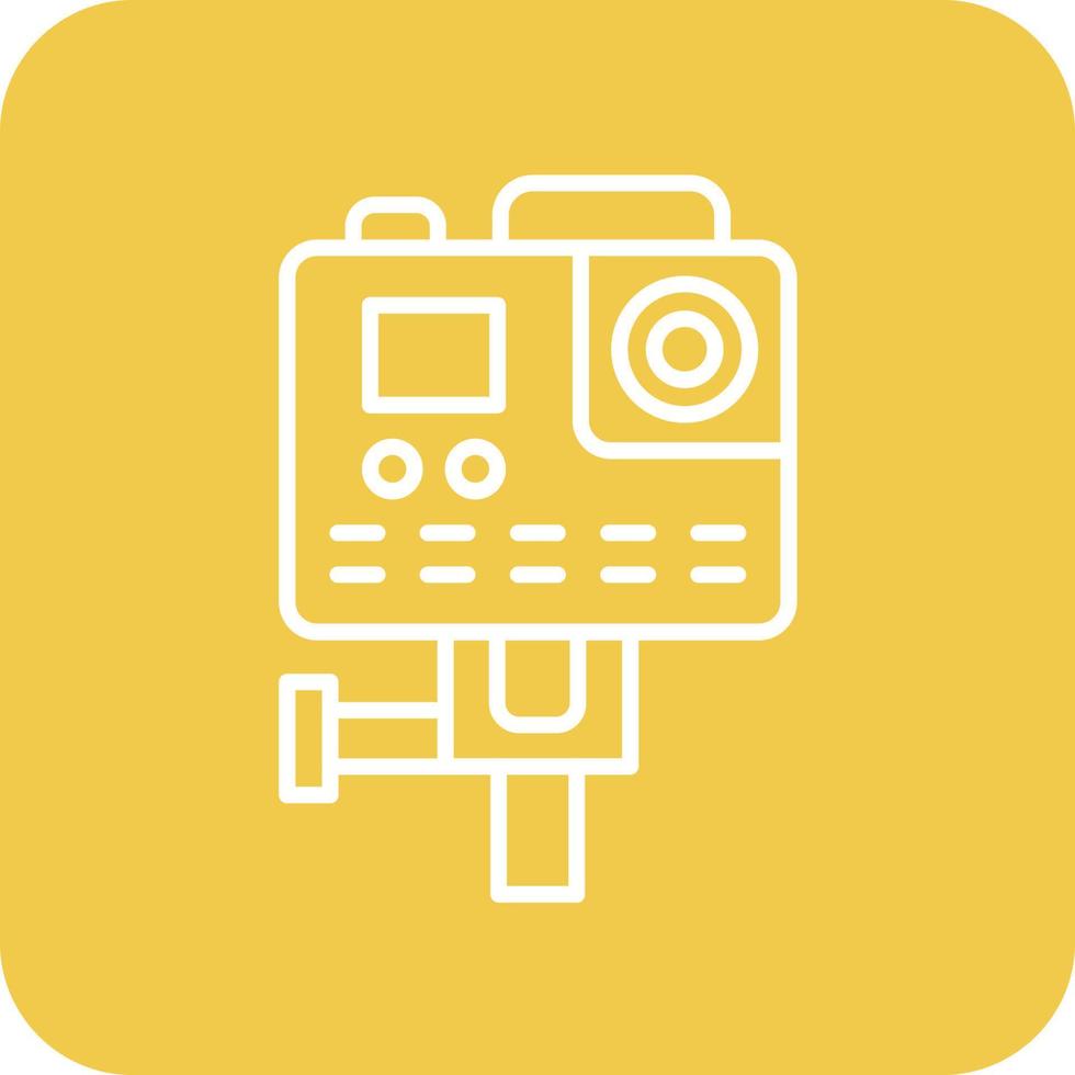 Action Camera Line Round Corner Background Icons vector