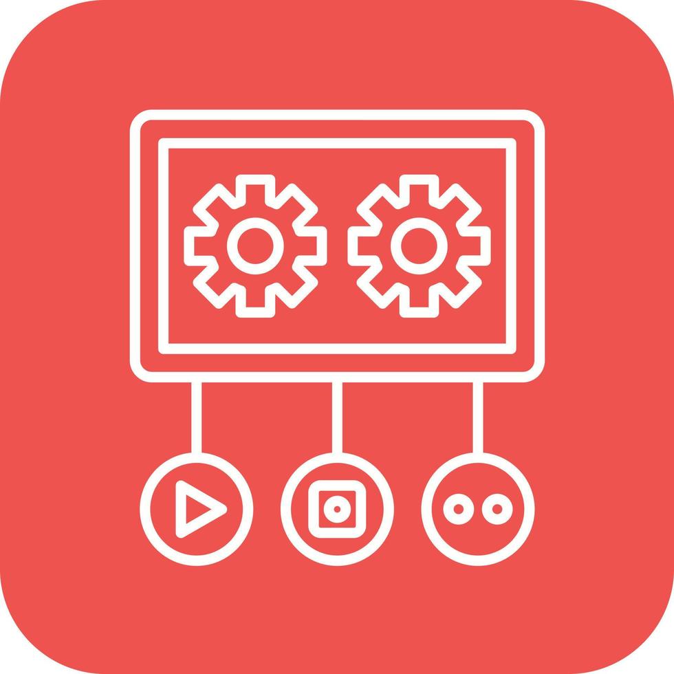 Social Hub Line Round Corner Background Icons vector