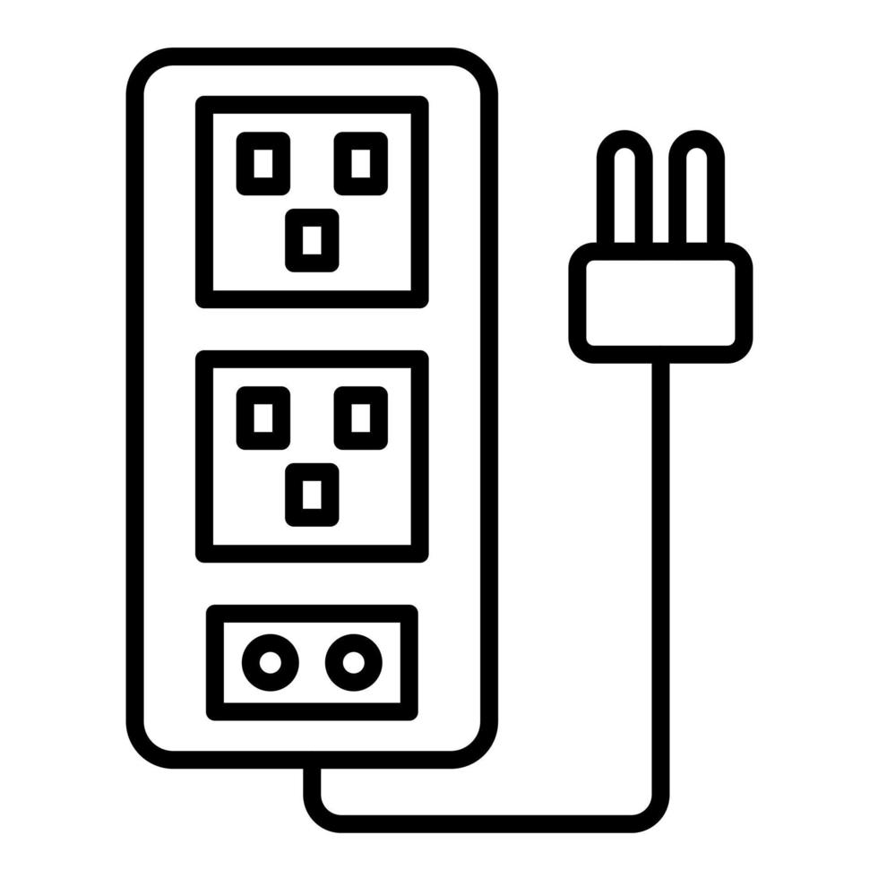 Extension Cord Line Icon vector