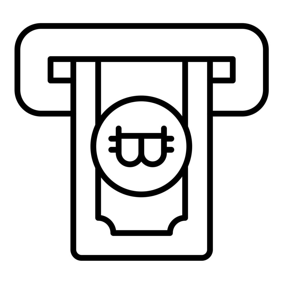 Cryptocurrency ATM Line Icon vector