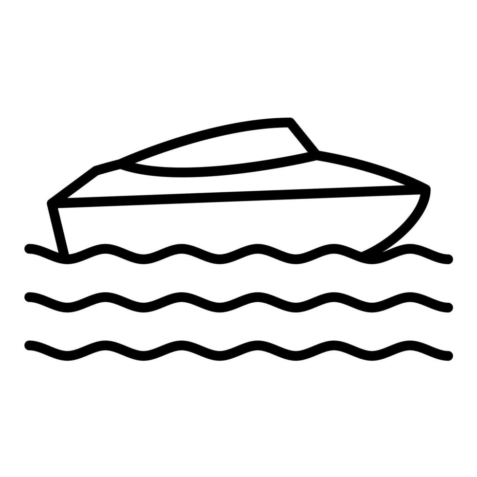 Jet Sprint Boat Racing Line Icon vector