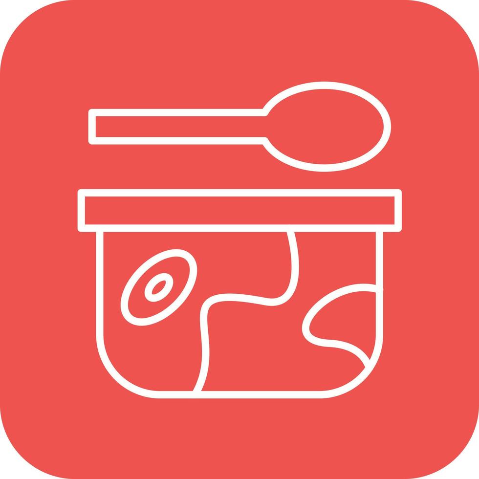 Wooden Tableware Line Round Corner Background Icons vector