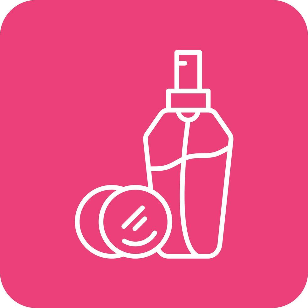 Makeup Remover Line Round Corner Background Icons vector