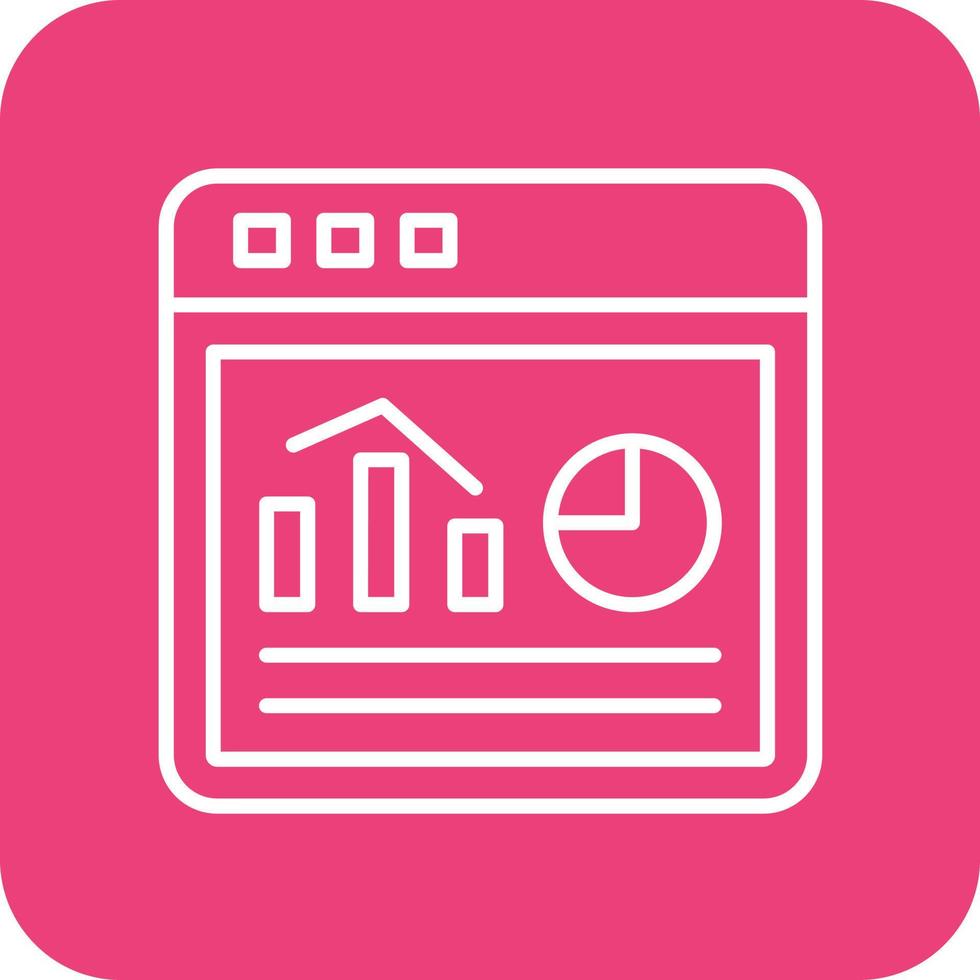 Website Statistics Line Round Corner Background Icons vector