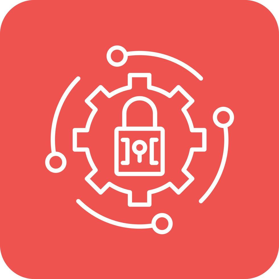 Security Settings Line Round Corner Background Icons vector
