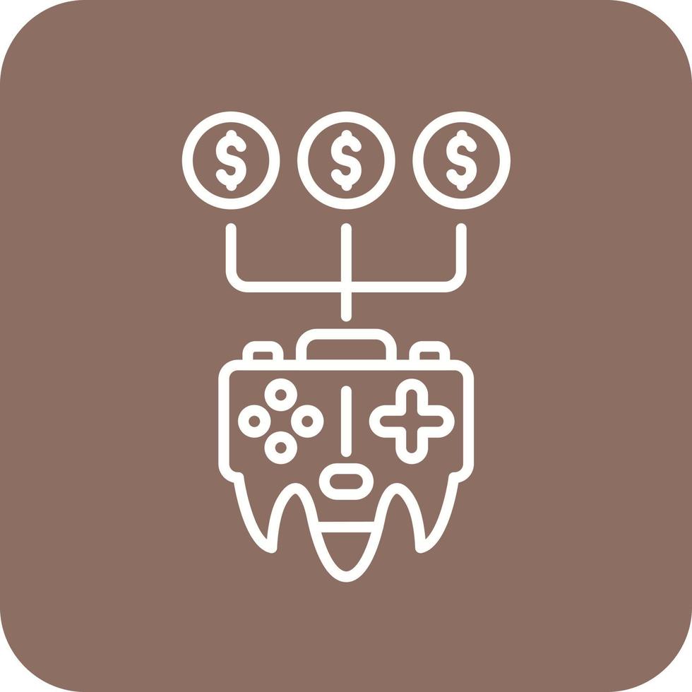 iconos de fondo de esquina redonda de línea de dinero de juego vector