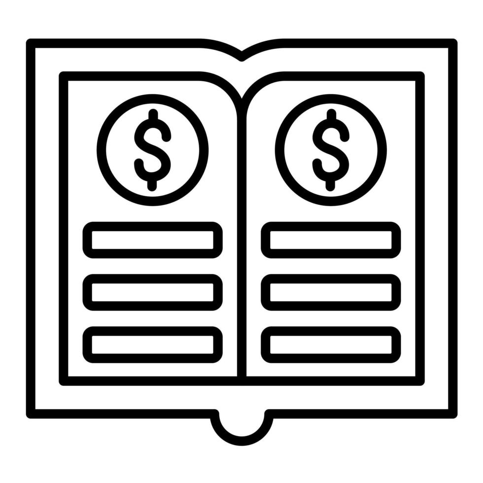 General Ledger Line Icon vector