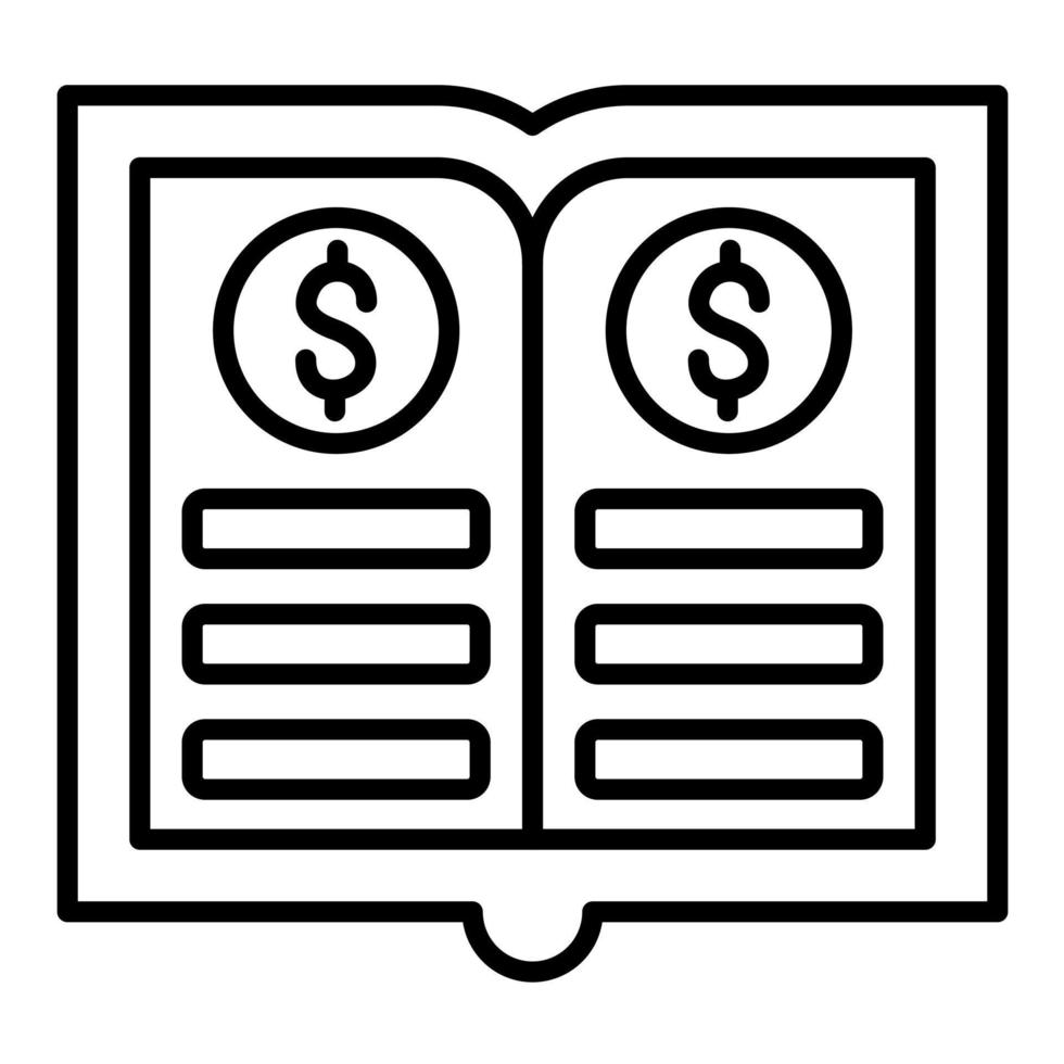 General Ledger Line Icon vector