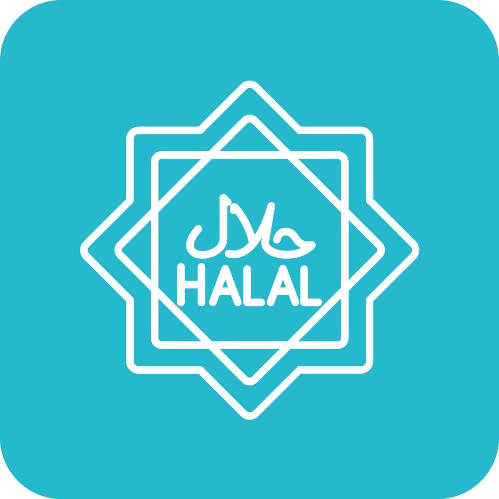 Halal Line Round Corner Background Icons vector