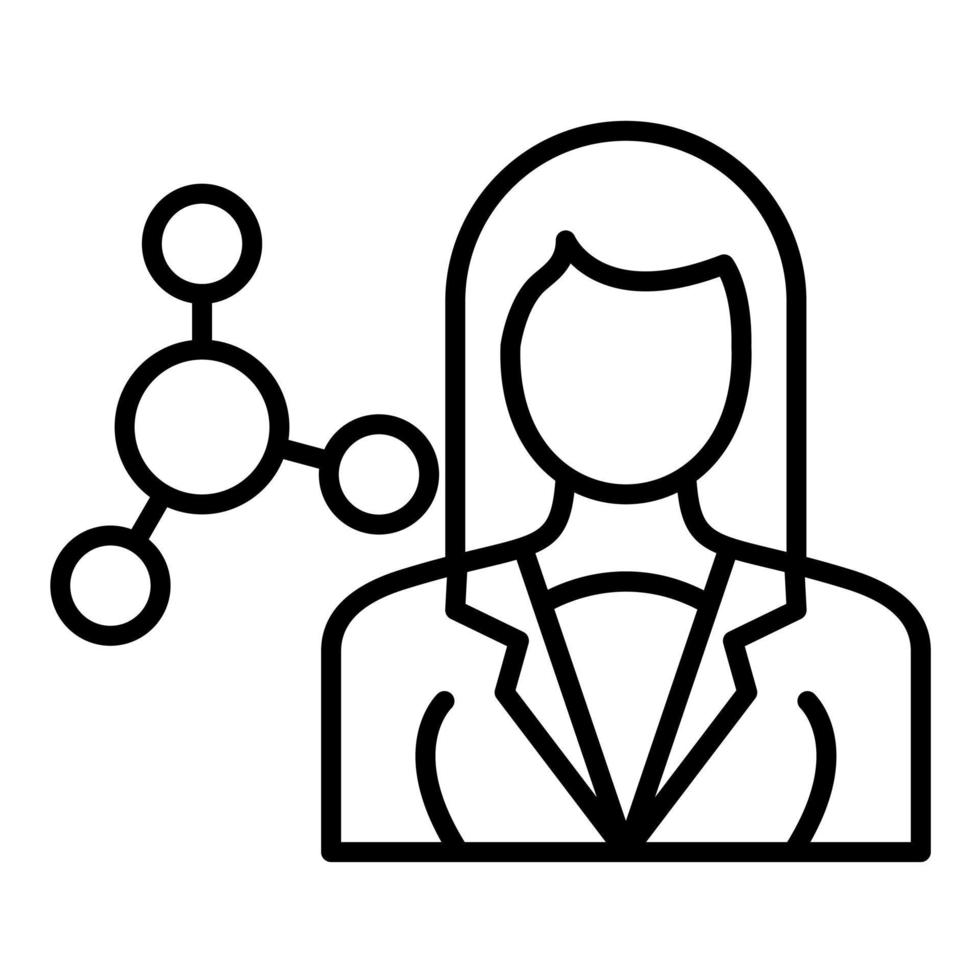 Scientist Female Line Icon vector