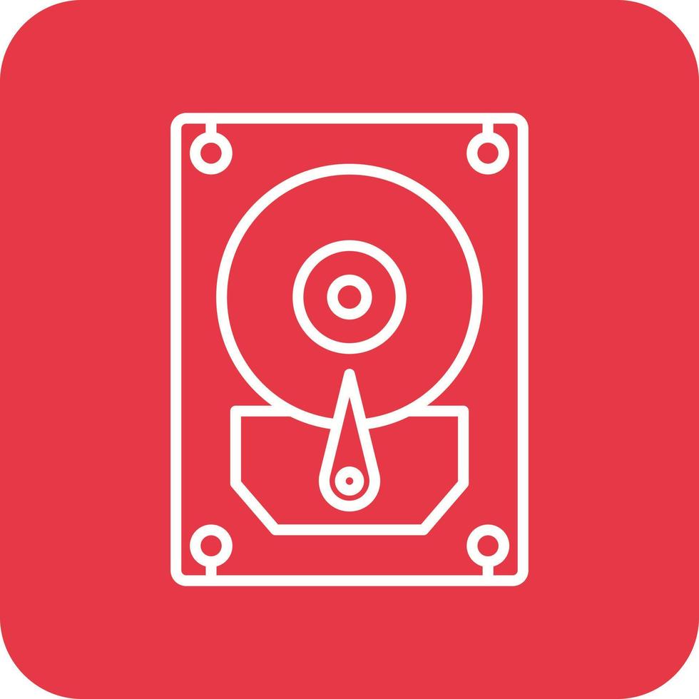 Hard Disk Line Round Corner Background Icons vector