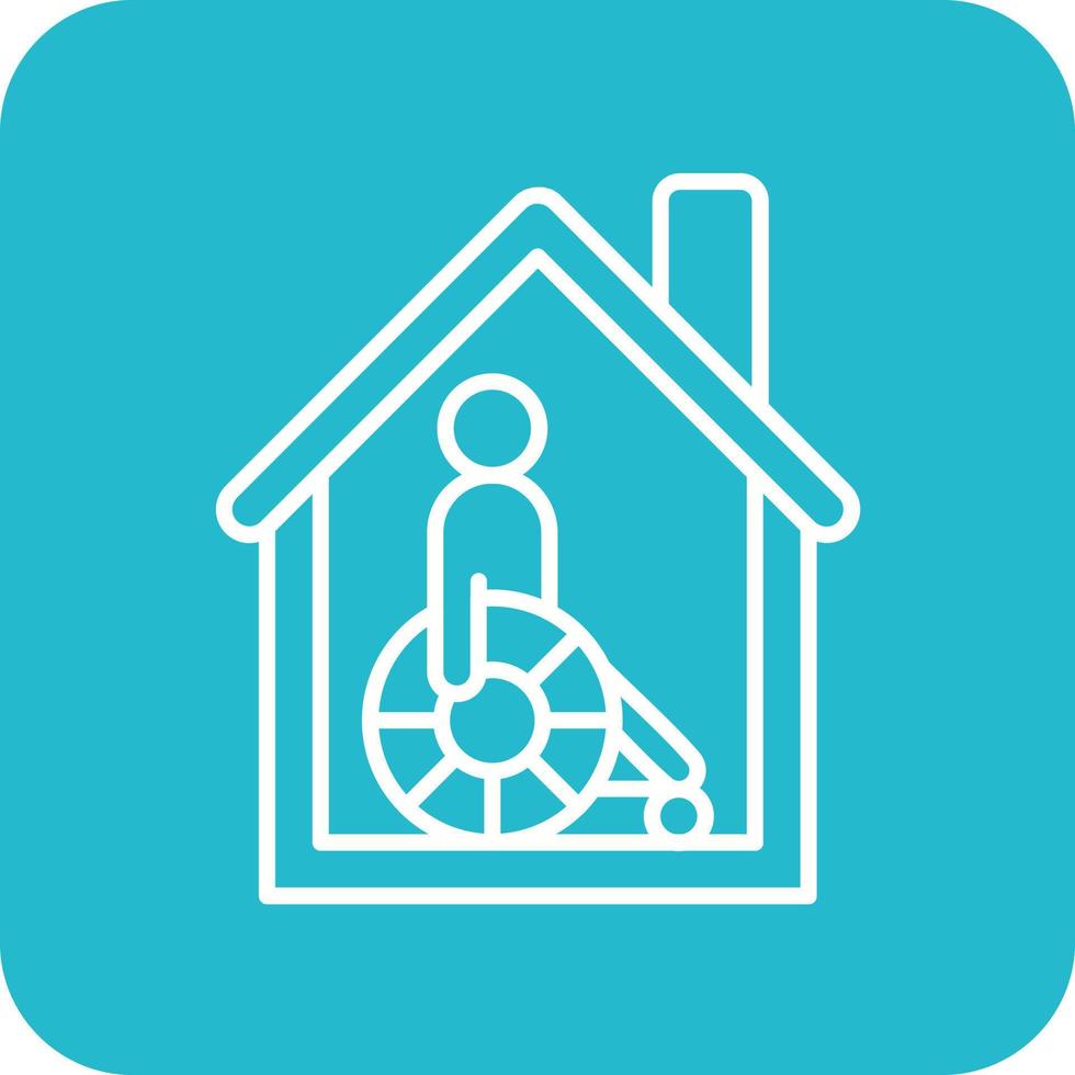 Hospice Line Round Corner Background Icons vector