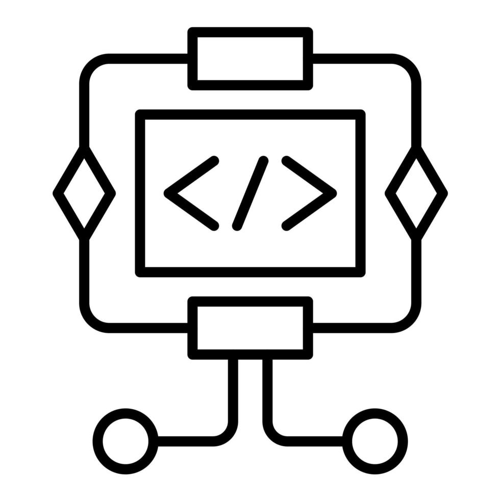 Algorithm Line Icon vector