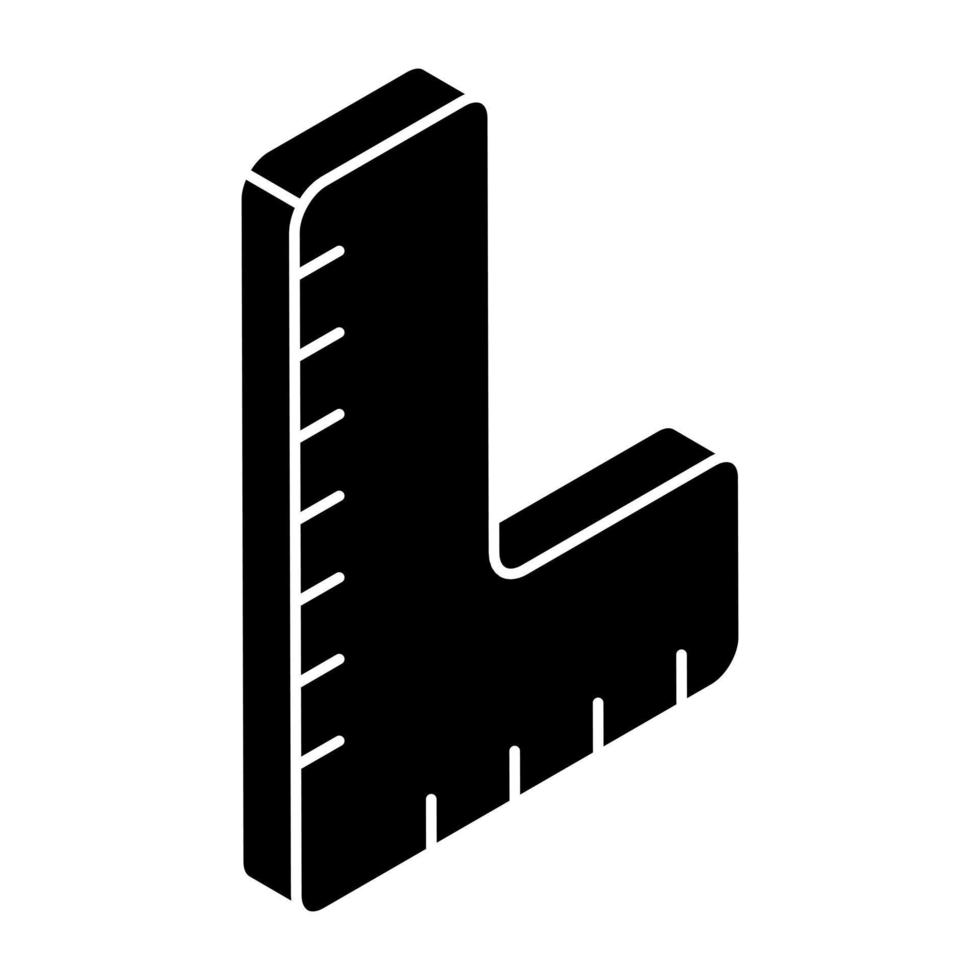 flat isometric design icon of L scale vector