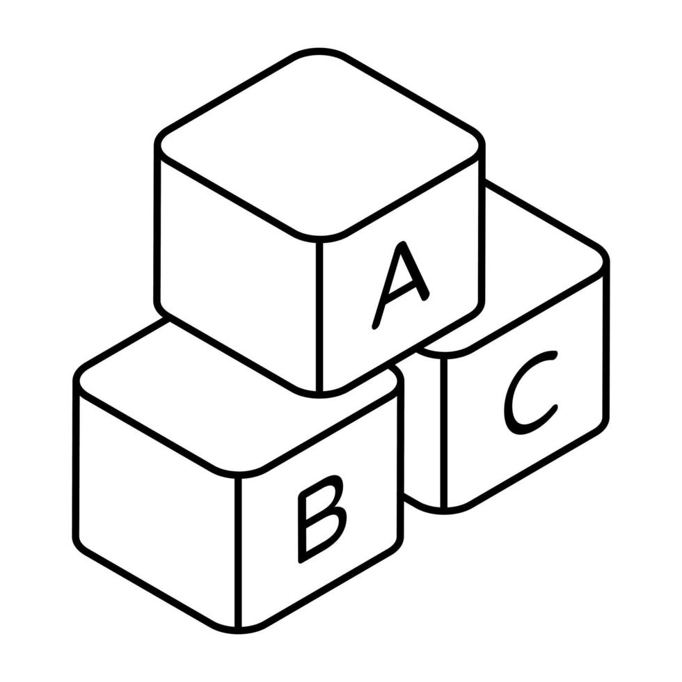 Editable design vector of abc blocks