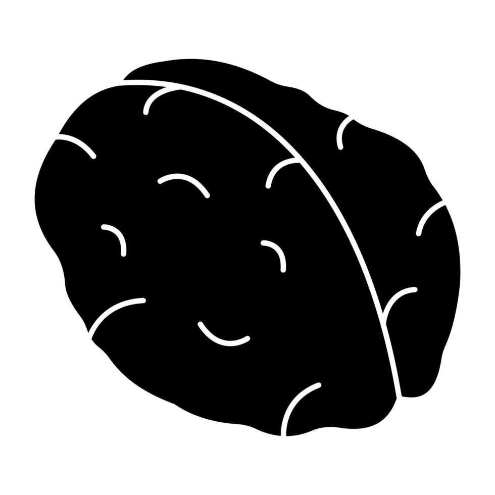 Editable design icon of brain vector